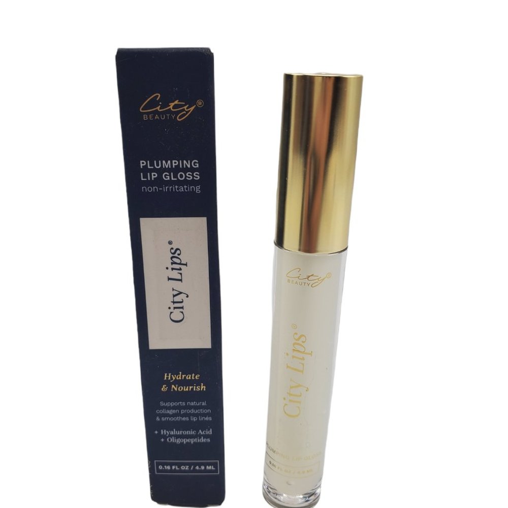 City Beauty Lip Plumping Gloss - CLEAR - New